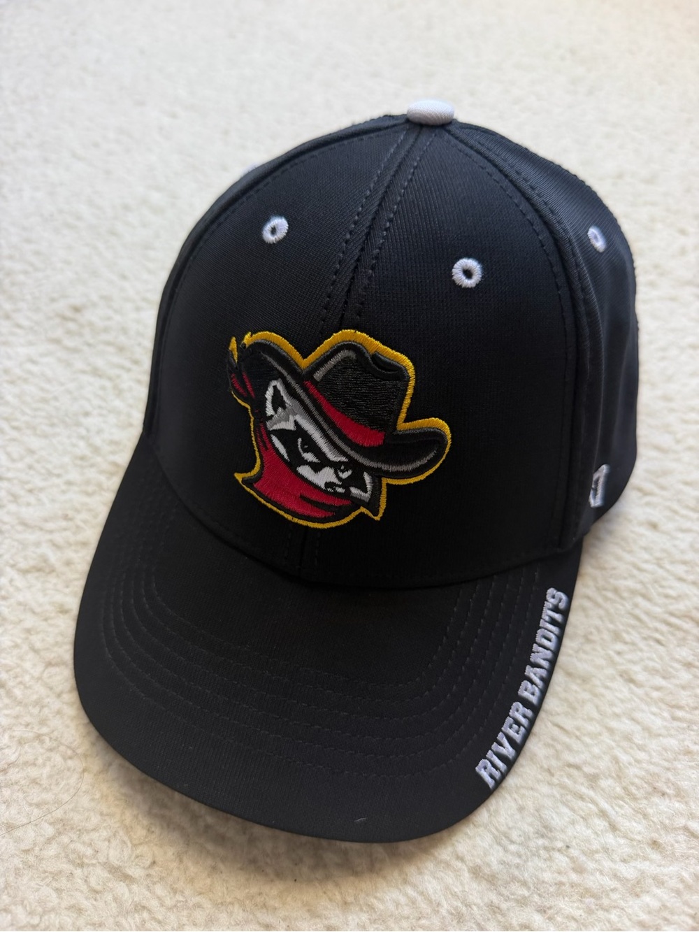 Quad Cities River Bandits New Era Black Snapback Hat Cowboy Logo Minor League